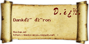 Dankó Áron névjegykártya